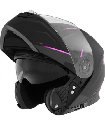 NOX CASQUE MOD N965 SUPRA NOIR MAT ROSE