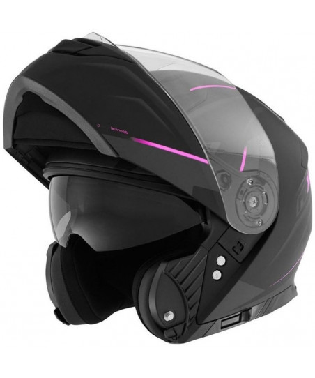 NOX CASQUE MOD N965 SUPRA NOIR MAT ROSE