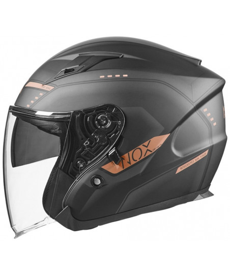 NOX CASQUE JET N128 KRILL NOIR MAT BRONZ